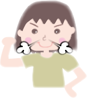 気合を入れてる私のイラスト